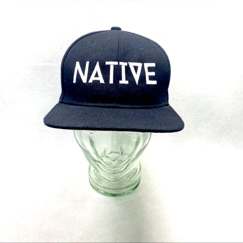 NATIVE flat brimmed embroidered hat OS